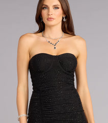 Abbey Rhinestone Mesh Mini Dress