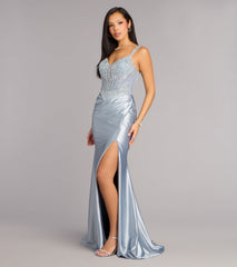 Aaliyah Rhinestone Corset Formal Dress